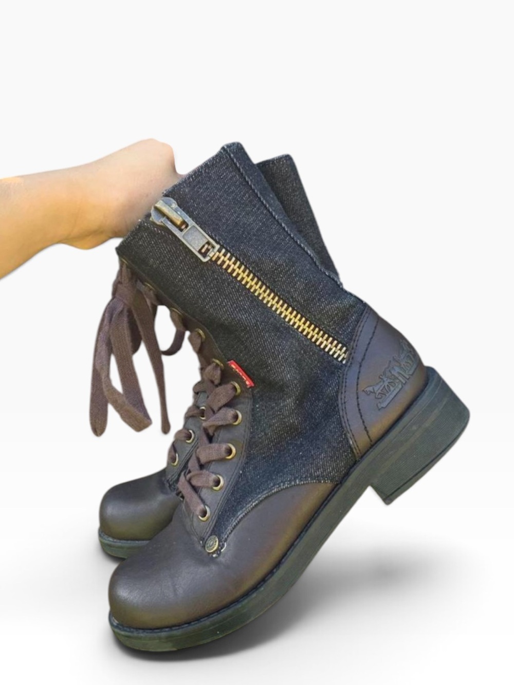 Levis Steampunk Lace Up Denim Work Boots women's size 11